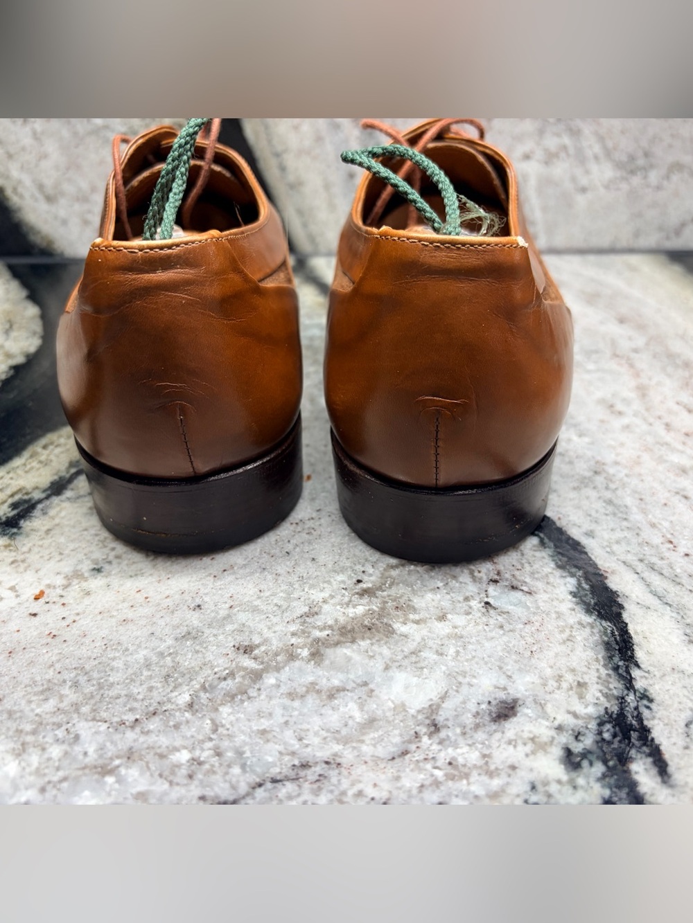 Santoni Handmade Italy Brown Leather & Suede Wingtip Oxfords UK 9 US 10 Rare - Picture 8 of 11